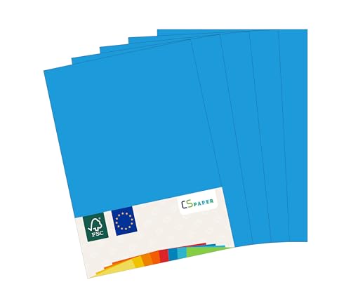 MADE IN EU 20 Blatt farbiges Papier OZEANBLAU A4 80 g/m² CS Paper - Druckerpapier, Kopierpapier, Universalpapier zum Drucken, Basteln & Falten im Format DIN A4. Papier für den Heim- & Bürobedarf von CS Webkontor