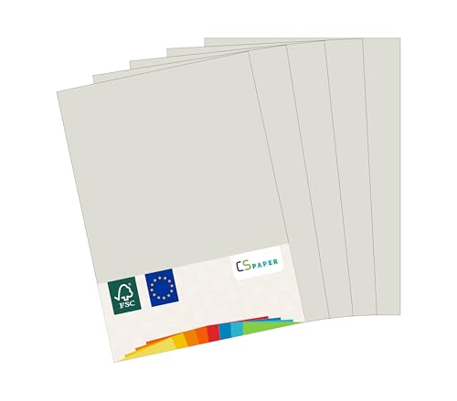 MADE IN EU 50 Blatt farbiges Papier GRAU A4 80 g/m² CS Paper - Druckerpapier, Kopierpapier, Universalpapier zum Drucken, Basteln & Falten im Format DIN A4. Papier für den Heim- & Bürobedarf von CS Webkontor