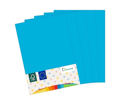 MADE IN EU 10 Blatt Bastelkarton BLAU A4 210 g/m² CS Paper - Bastelpapier, Fotokarton, Tonpapier zum Basteln, Falten und Zeichnen im Format DIN A4. Farbkarton für den Heim- & Bürobedarf von CS Webkontor