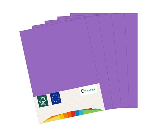 MADE IN EU 10 Blatt Bastelkarton VIOLETT A4 210 g/m² CS Paper - Bastelpapier, Fotokarton, Tonpapier zum Basteln, Falten und Zeichnen im Format DIN A4. Farbkarton für den Heim- & Bürobedarf von CS Webkontor