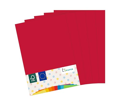 MADE IN EU 180 Blatt farbiges Papier KIRSCHROT A4 80 g/m² CS Paper - Druckerpapier, Kopierpapier, Universalpapier zum Drucken, Basteln & Falten im Format DIN A4. Papier für den Heim- & Bürobedarf von CS Webkontor