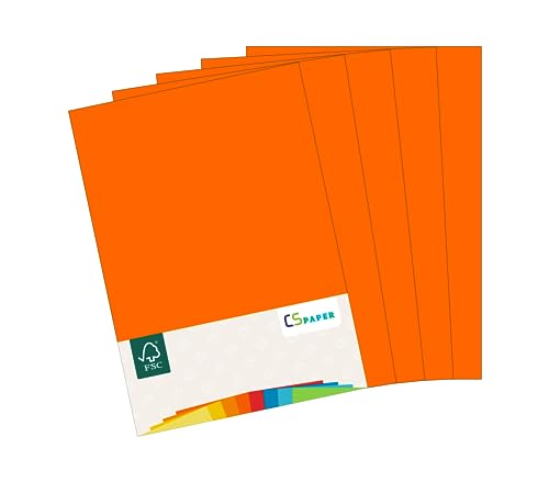 MADE IN EU 180 Blatt farbiges Papier NEONORANGE A4 80 g/m² CS Paper - Druckerpapier, Kopierpapier, Universalpapier zum Drucken, Basteln & Falten im Format DIN A4. Papier für den Heim- & Bürobedarf von CS Webkontor