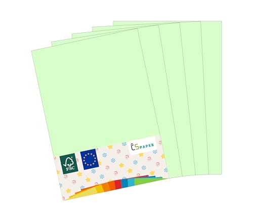 MADE IN EU 180 Blatt farbiges Papier ZARTGRÜN A4 80 g/m² CS Paper - Druckerpapier, Kopierpapier, Universalpapier zum Drucken, Basteln & Falten im Format DIN A4. Papier für den Heim- & Bürobedarf von CS Webkontor