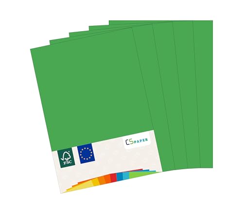 MADE IN EU 20 Blatt farbiges Papier GRASGRÜN A4 80 g/m² CS Paper - Druckerpapier, Kopierpapier, Universalpapier zum Drucken, Basteln & Falten im Format DIN A4. Papier für den Heim- & Bürobedarf von CS Webkontor