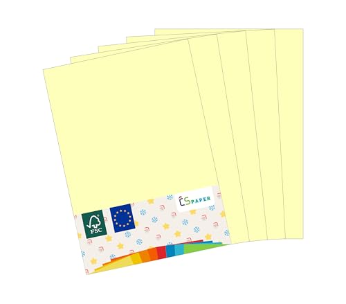 MADE IN EU 20 Blatt farbiges Papier HELLGELB A4 80 g/m² CS Paper - Druckerpapier, Kopierpapier, Universalpapier zum Drucken, Basteln & Falten im Format DIN A4. Papier für den Heim- & Bürobedarf von CS Webkontor