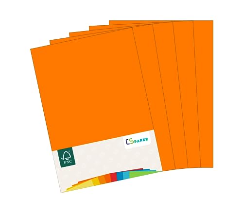 MADE IN EU 20 Blatt farbiges Papier ORANGE A4 80 g/m² CS Paper - Druckerpapier, Kopierpapier, Universalpapier zum Drucken, Basteln & Falten im Format DIN A4. Papier für den Heim- & Bürobedarf von CS Webkontor