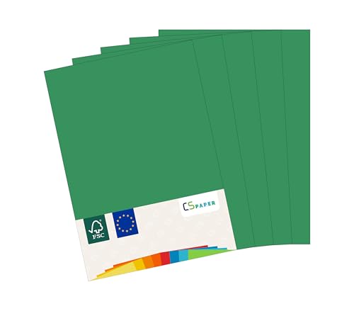 MADE IN EU 20 Blatt farbiges Papier TANNENGRÜN A4 80 g/m² CS Paper - Druckerpapier, Kopierpapier, Universalpapier zum Drucken, Basteln & Falten im Format DIN A4. Papier für den Heim- & Bürobedarf von CS Webkontor