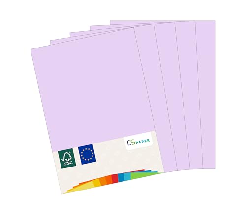 MADE IN EU 200 Blatt farbiges Papier FLIEDER A4 80 g/m² CS Paper - Druckerpapier, Kopierpapier, Universalpapier zum Drucken, Basteln & Falten im Format DIN A4. Papier für den Heim- & Bürobedarf von CS Webkontor