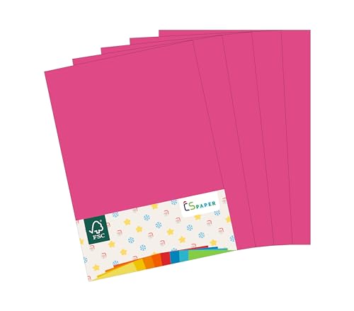 MADE IN EU 5 Blatt Bastelkarton PINK A4 210 g/m² CS Paper - Bastelpapier, Fotokarton, Tonpapier zum Basteln, Falten und Zeichnen im Format DIN A4. Farbkarton für den Heim- & Bürobedarf von CS Webkontor