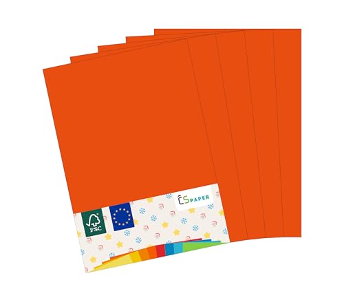 MADE IN EU 50 Blatt farbiges Papier ROTORANGE A4 80 g/m² CS Paper - Druckerpapier, Kopierpapier, Universalpapier zum Drucken, Basteln & Falten im Format DIN A4. Papier für den Heim- & Bürobedarf von CS Webkontor