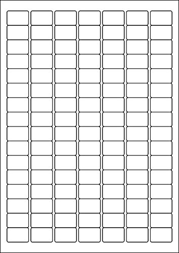 MADE IN GERMANY 560 Etiketten selbstklebend - extra starke Klebung 25,4 x 16,9 mm weiß mit abger. Ecken weiß auf Bogen A4 (5 Bögen x 112 Etik.) CS Label von CS Webkontor