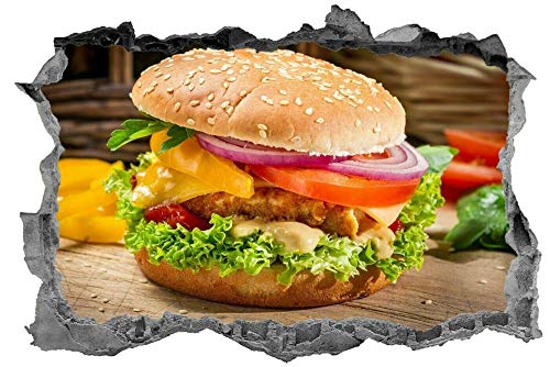 CSCH Wandtattoo Aufkleber 3D Wandkunst Burger Aufkleber Wandbild von CSCH