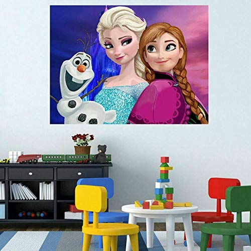 CSCH Wandtattoo Riesige Eis und Schnee Wandaufkleber Kinder Kunst Wandtattoo Abziehbares Dekor Elsa Anna von CSCH