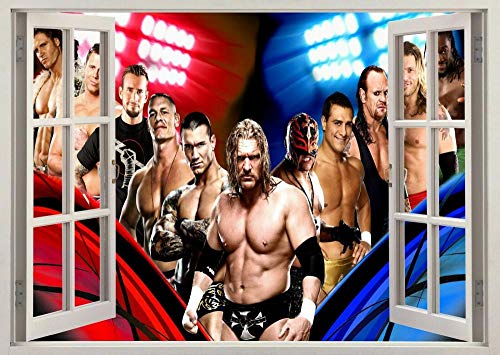 CSCH Wandtattoo Wrestling HHH 3D-Effektfenster Wandansicht Aufkleber Poster Vinyl von CSCH