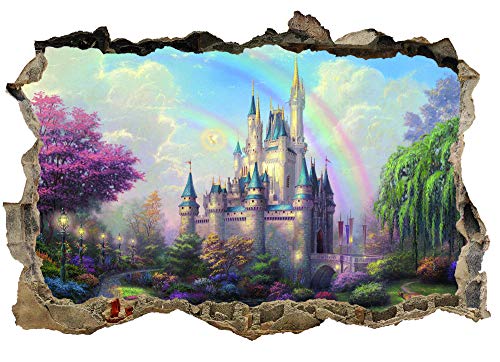 Wandtattoo"Prinzessin, Schloss, Aufkleber, 3D, Kinder, Abziehbild, Schlafzimmer, Wandkunst, Wandbild" von CSCH