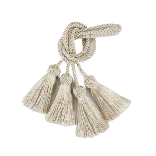 CSFFA 1 Paar Mini Quaste Fringe Trim DIY Handwerk Quasten Hängen Anhänger Nähen Zimmer Zubehör Schmuck Dekoration Vorhang Zubehör(Beige) von CSFFA