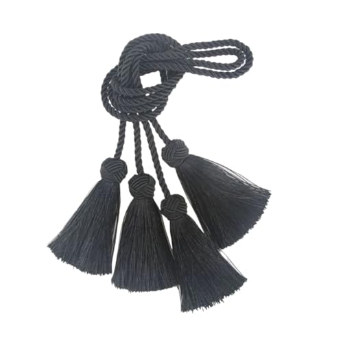 CSFFA 1 Paar Mini Quaste Fringe Trim DIY Handwerk Quasten Hängen Anhänger Nähen Zimmer Zubehör Schmuck Dekoration Vorhang Zubehör(Black) von CSFFA