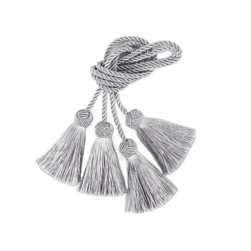 CSFFA 1 Paar Mini Quaste Fringe Trim DIY Handwerk Quasten Hängen Anhänger Nähen Zimmer Zubehör Schmuck Dekoration Vorhang Zubehör(Grey) von CSFFA