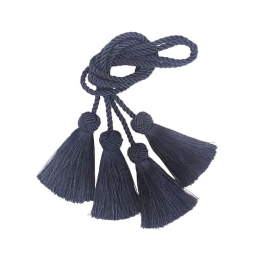 CSFFA 1 Paar Mini Quaste Fringe Trim DIY Handwerk Quasten Hängen Anhänger Nähen Zimmer Zubehör Schmuck Dekoration Vorhang Zubehör(Navy) von CSFFA