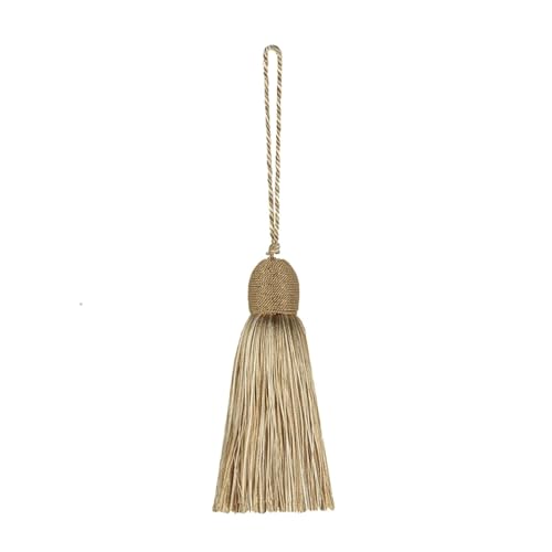 CSFFA 12 cm Einfache Quasten Anhänger Seide Pinsel Fransen Nähen Hängenden Seil Vorhang Zubehör Trim DIY Kleidung Dekoration Schlüssel Quaste(Mix Beige,1p) von CSFFA