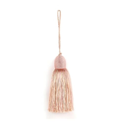 CSFFA 12 cm Einfache Quasten Anhänger Seide Pinsel Fransen Nähen Hängenden Seil Vorhang Zubehör Trim DIY Kleidung Dekoration Schlüssel Quaste(Pink,1p) von CSFFA