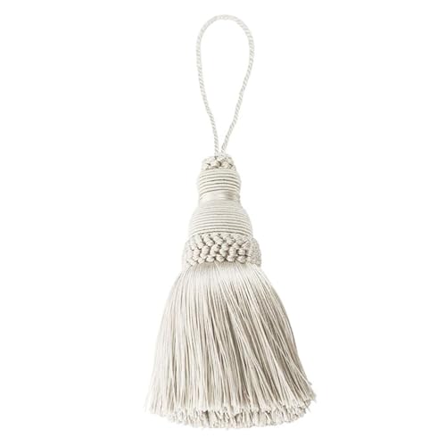 CSFFA 1Pc Hängenden Seil Seide Quaste Fringe Quaste Trim Kleidungsstück Dekoration Schlüssel Quasten for DIY Vorhang Zubehör(Beige) von CSFFA