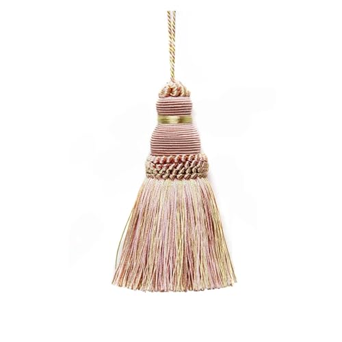 CSFFA 1Pc Hängenden Seil Seide Quaste Fringe Quaste Trim Kleidungsstück Dekoration Schlüssel Quasten for DIY Vorhang Zubehör(Mix pink) von CSFFA