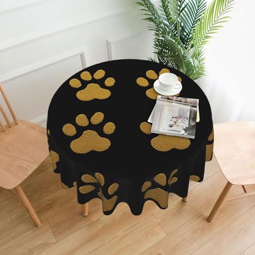 CSGJMYGS Tischdecke mit Pfotenabdruck, auslaufsicher, dekorative Stoff-Tischdecke für Zuhause, Küche, Innen- und Außenbereich, Esstisch, 152,4 cm, goldfarben CSGJMYGS Tischdecke mit Pfotenabdruck, auslaufsicher, dekorative Stoff-Tischdecke für Zuhause, Küche, Innen- und Außenbereich, Esstisch, 152,4 cm, goldfarben von CSGJMYGS