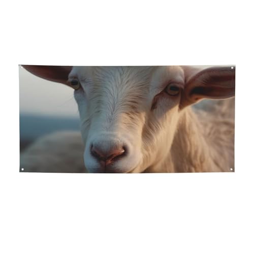 Willkommensbanner "Docile Goat", Party-Flagge, Fotografie-Hintergrund, Flagge, Dekorationen, Geburtstagsparty, Wanddekoration, Schild, Foto-Requisiten, Flagge, Banner für Zaun, Garten, Innen- und von CSGJMYGS