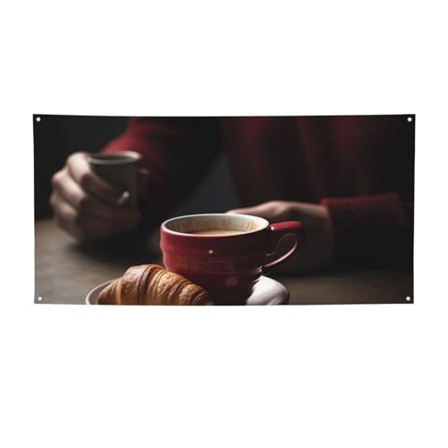 Willkommensbanner "Eat Breakfast", Party-Flagge, Fotografie-Hintergrund, Flagge, Dekorationen, Geburtstagsparty, Wanddekoration, Schild, Foto-Requisiten, Flagge, Banner für Zaun, Garten, Innen- und von CSGJMYGS