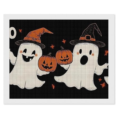 CSIVKEJ Halloween-Diamant-Malset, 5D-Diamantkunst zum Selbermachen, mit runden Diamanten, für Wanddekoration und Geschenke (40,6 x 50,8 cm) von CSIVKEJ