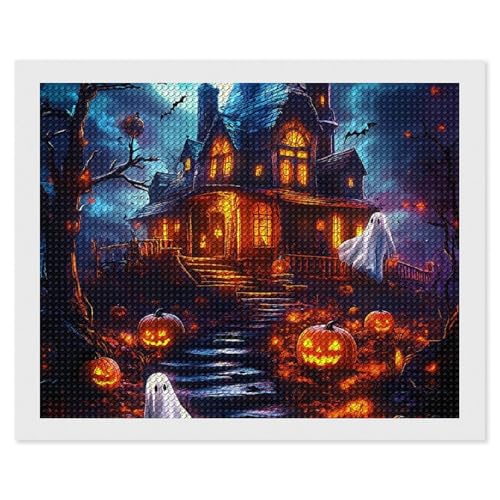 CSIVKEJ Halloween-Diamant-Malset, 5D-Diamantkunst zum Selbermachen, mit runden Diamanten, für Wanddekoration und Geschenke (40,6 x 50,8 cm) von CSIVKEJ