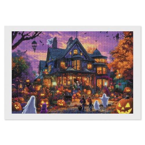 CSIVKEJ Halloween-Diamant-Malset, 5D-Diamantkunst zum Selbermachen, mit runden Diamanten für Wanddekoration und Geschenke (20,3 x 30,5 cm) von CSIVKEJ