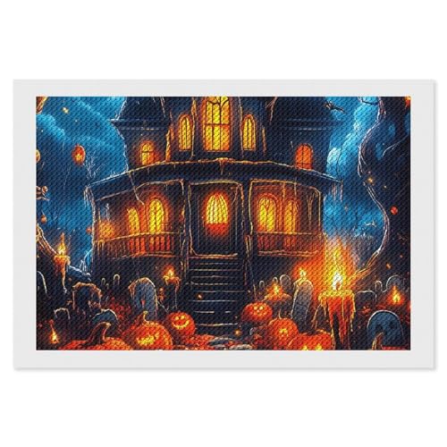 CSIVKEJ Halloween-Diamant-Malset, 5D-Diamantkunst zum Selbermachen, mit runden Diamanten für Wanddekoration und Geschenke (20,3 x 30,5 cm) von CSIVKEJ