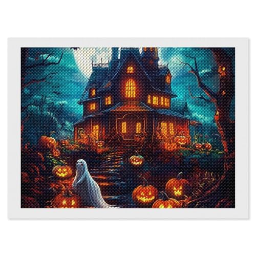 CSIVKEJ Halloween-Diamant-Malset, 5D-Diamantkunst zum Selbermachen, mit runden Diamanten für Wanddekoration und Geschenke (30,5 x 40,6 cm) von CSIVKEJ