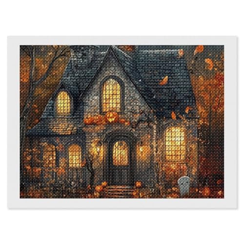 CSIVKEJ Halloween-Diamant-Malset, 5D-Diamantkunst zum Selbermachen, mit runden Diamanten für Wanddekoration und Geschenke (30,5 x 40,6 cm) von CSIVKEJ