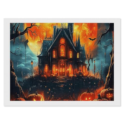 CSIVKEJ Halloween-Diamant-Malset, 5D-Diamantkunst zum Selbermachen, mit runden Diamanten für Wanddekoration und Geschenke (30,5 x 40,6 cm) von CSIVKEJ