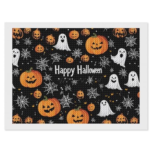 CSIVKEJ Halloween-Diamant-Malset, 5D-Diamantkunst zum Selbermachen, mit runden Diamanten für Wanddekoration und Geschenke (30,5 x 40,6 cm) von CSIVKEJ