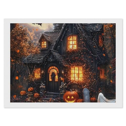 CSIVKEJ Halloween-Diamant-Malset, 5D-Diamantkunst zum Selbermachen, mit runden Diamanten für Wanddekoration und Geschenke (30,5 x 40,6 cm) von CSIVKEJ