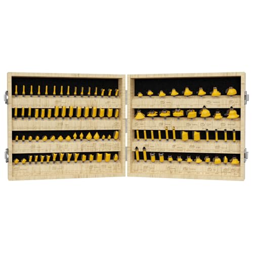 CSOOM 100-teiliges Fräser-Bit-Set – 1/4-Zoll-Schaft, professionelle Holz-Bits, Wolframkarbid-Frässtifte für Holzbearbeitung von CSOOM