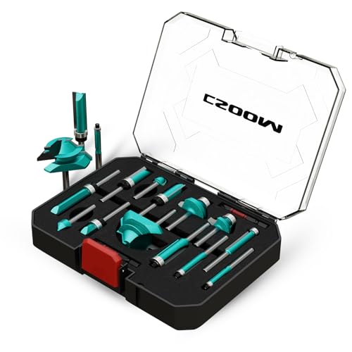 CSOOM 15-teiliges Fräser-Bit-Set – 1/4-Zoll-Schaft mit professionellen Holzbearbeitungswerkzeugen für präzises Schnitzen und vielseitig einsetzbar von CSOOM