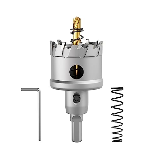 CSOOM Upgrade Hochleistungs-Hartmetall-Lochsäge,TCT Lochschneider.Edelstahl und Metallgitter sind die ideale Wahl (44mm) von CSOOM