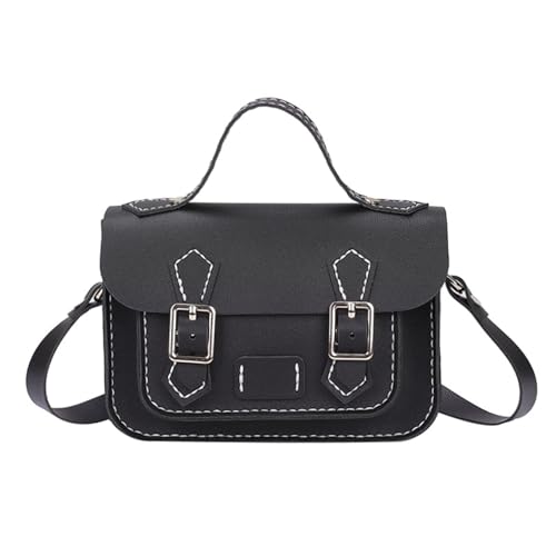 Bausatz zum Selbermachen von Taschen DIY Handmade Bag Cambridge Style Handnähte mit Nähwerkzeugen Umhängetaschenzubehör PU Leder einstellbar DIY PU Ledertasche Strickset (Color : Black) von CSSHNL