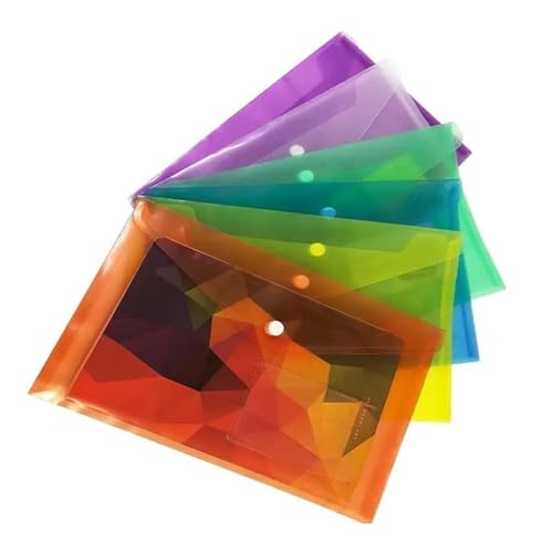 Dokumentenmappe 6PC Transparent bunte Kunststoff A5 Ordner Datei Tasche Dokument Halten Taschen Ordner Papier Lagerung von CSSHNL