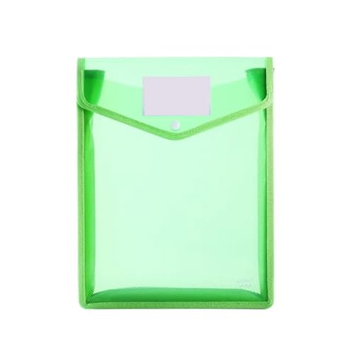 Dokumentenmappe A4/A5 Größe Wasserdicht Transparent Datei Tasche Ordner Umschlag Erweiterung Datei Brieftasche Lagerung Datei Ordner Mit Snap Schnalle Und Tasche(1pcs A5 Green) von CSSHNL