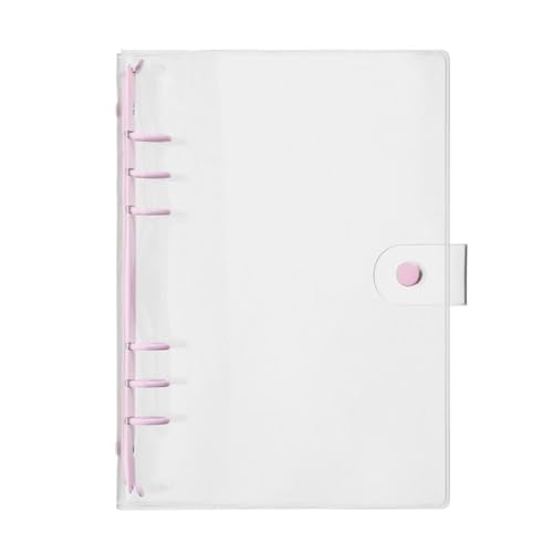 Dokumentenmappe A5 A6 Transparent PVC Lose-Blatt Notebook Abdeckung Ordner Farbe 6 Ring Binder Tagebuch Journal Planer Schule Schreibwaren(Purple-A5) von CSSHNL