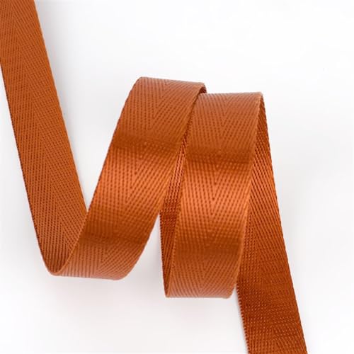 CSSHNL Gurtband 10 Meter Fischgrätenmuster 20 mm Nylon-Gurtband, Bänder, Hundehalsband, Rucksack, Rucksackgurt, Gürtelband, Schrägband, DIY-Nähzubehör Für Rucksäcke, Handtaschen(Brown) von CSSHNL