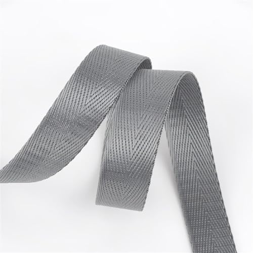 Gurtband 10 Meter Fischgrätenmuster 20 mm Nylon-Gurtband, Bänder, Hundehalsband, Rucksack, Rucksackgurt, Gürtelband, Schrägband, DIY-Nähzubehör Für Rucksäcke, Handtaschen(Darkgrey) von CSSHNL