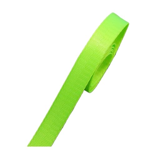 CSSHNL Gurtband 10 Meter Fischgrätenmuster 20 mm Nylon-Gurtband, Bänder, Hundehalsband, Rucksack, Rucksackgurt, Gürtelband, Schrägband, DIY-Nähzubehör Für Rucksäcke, Handtaschen(Fluorescentgreen) von CSSHNL