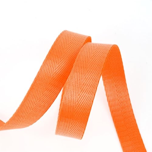 Gurtband 10 Meter Fischgrätenmuster 20 mm Nylon-Gurtband, Bänder, Hundehalsband, Rucksack, Rucksackgurt, Gürtelband, Schrägband, DIY-Nähzubehör Für Rucksäcke, Handtaschen(Fluorescentorange) von CSSHNL